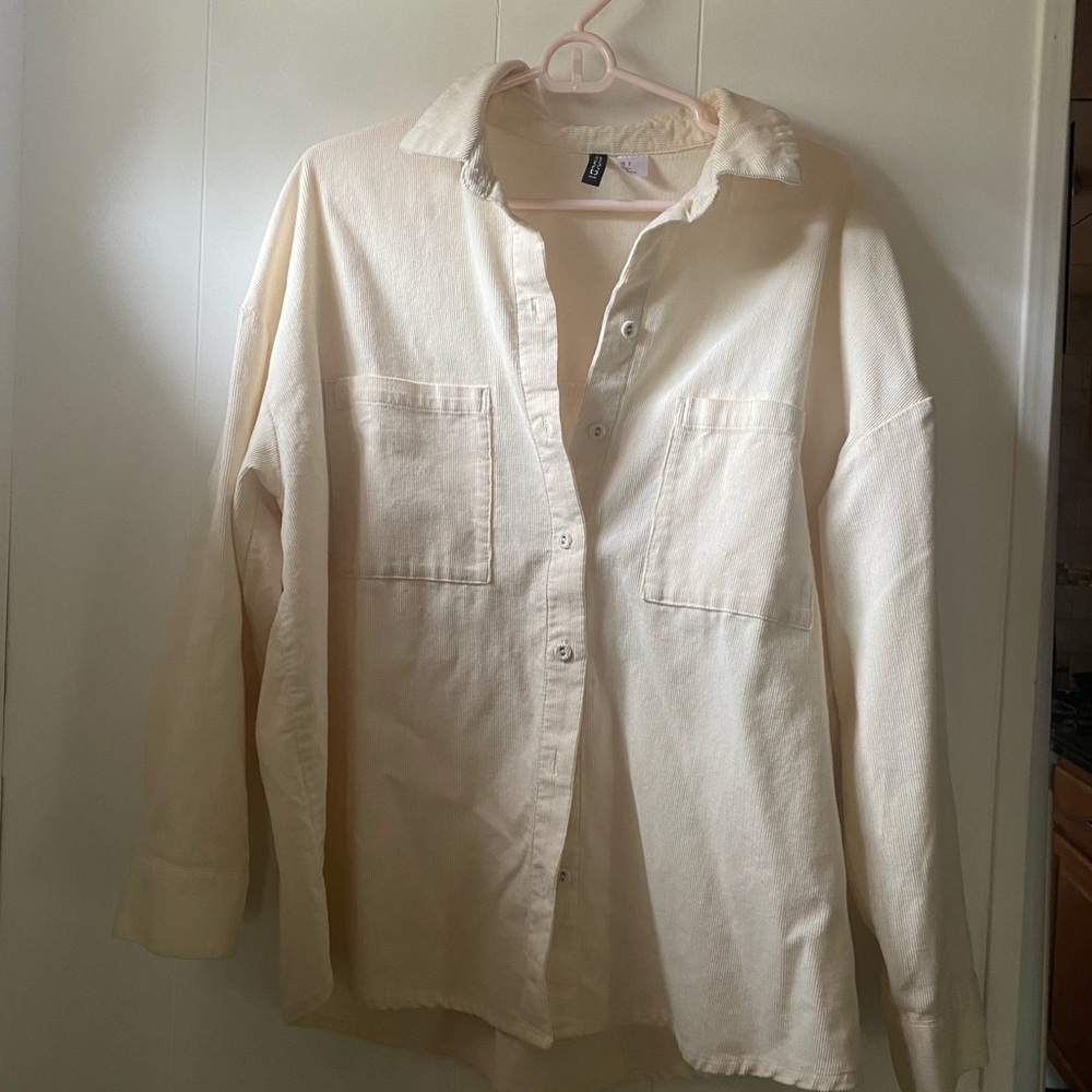 oversized corduroy shirt beige tan